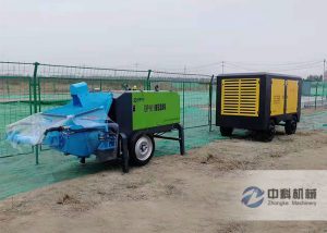 混凝土液壓濕噴機施工現(xiàn)場