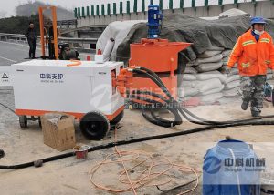 ZKSY90-125雙液注漿機路面壓密注漿施工現(xiàn)場
