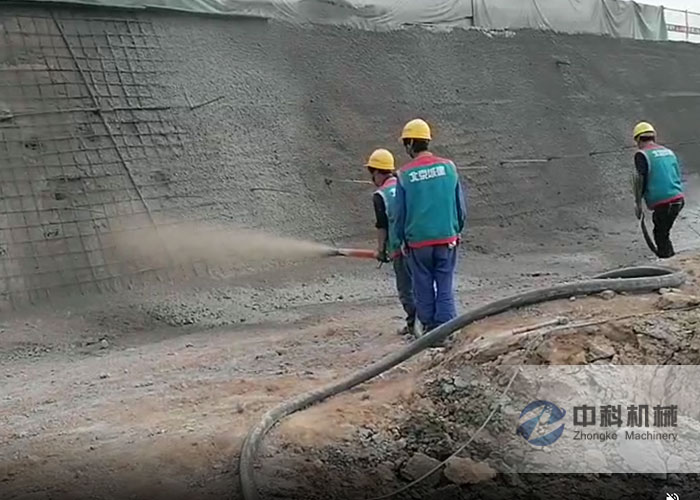 雄安新區(qū)車載式雙噴頭濕噴機施工現場-3