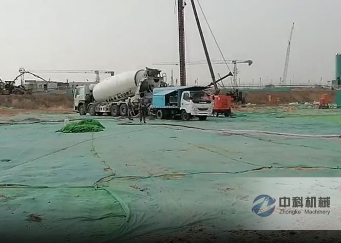 雄安新區(qū)車載式雙噴頭濕噴機施工現場-0
