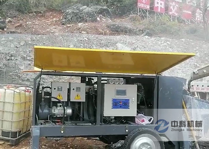 中交一航局雙噴頭液壓濕噴機(jī)施工視頻