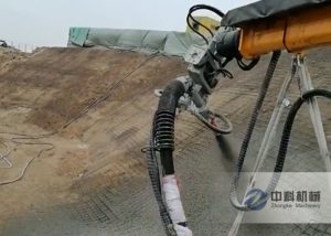無線遙控混凝土濕噴機(jī)械手施工視頻