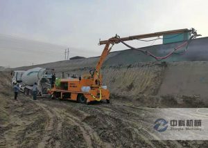 雄安新區(qū)混凝土濕噴機械手施工現(xiàn)場