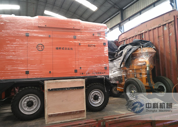 轉(zhuǎn)子式混凝土濕噴機(jī)、空壓機(jī)發(fā)貨現(xiàn)場-0