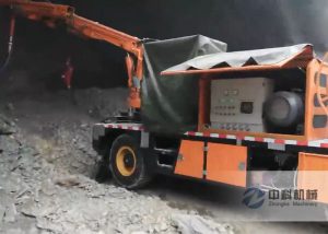 ZHSP3016隧道混凝土濕噴臺(tái)車(chē)施工視頻